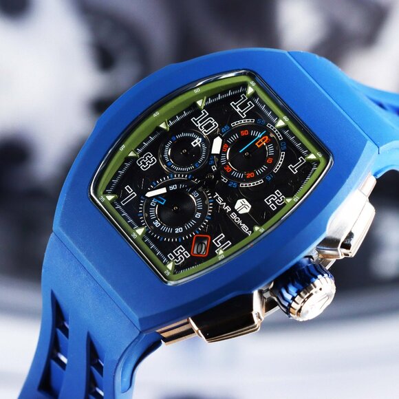 Tsar Bomba Quartz Skeleton Chronograph Interchangeable ’Blue Raptor’ TB8218 - Picture 10 of 10